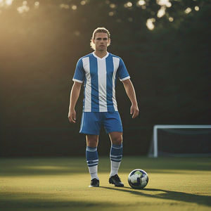 Uniforme de Fútbol Sublimado OEM con Cuello en V, Manga Corta, Transpirable, Ligero, 100% Poliéster, con Color y Estampado Personalizados - Product Image 1