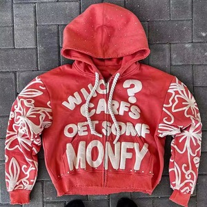 Haute Qualité 3d Puff Print 300 500 Gsm Coton Lourd Sweat À Capuche Surdimensionné Logo Personnalisé Puff Impression Hoodies - Product Image 2