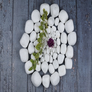 Galets et galets en pierre naturelle moyenne blanche neige pour pierres de plage décoratives intérieures et extérieures pour parcs - Product Image 4