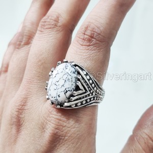 แหวนเงินแท้ 925 ประดับโอปอลธรรมชาติ ลายกิ่งก้าน สำหรับผู้ชาย ของขวัญวันเกิดเดือนตุลาคม ของขวัญคริสต์มาสแบบอาหรับ - Product Image 3