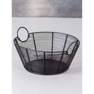 New Pattern Arrival Black Color Powder Coated Metal Unique Designer Attractive Look Bread And Fruit Storage <b>Basket</b> From India - Product Image 4