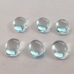 Topaze bleue naturelle 8x6mm, cabochon ovale en topaze bleue, fabrication de bijoux en pierre libre - Product Image 6