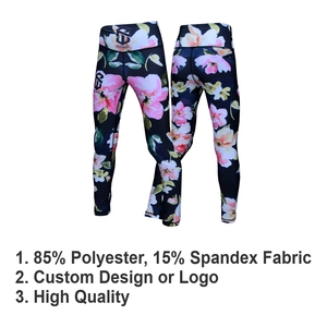 Mallas de Yoga transpirables de secado rápido sublimadas personalizadas, mallas deportivas de compresión para correr para mujer, mallas de Yoga sin costuras de cintura alta - Product Image 5