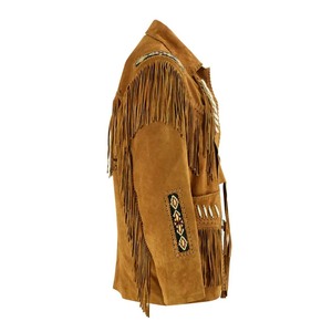 100% Original élégant Cowboy veste en cuir hommes haute rue Style occidental col montant fermeture éclair hiver OEM Service disponible - Product Image 4