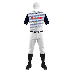 Uniformes de baseball pour hommes personnalisés de qualité supérieure en gros, ensemble de vêtements de sport 100% polyester, respirant, taille plus, uniforme de baseball - Product Image 2