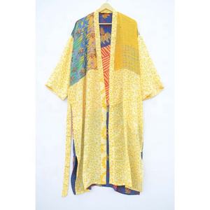 Kimono de seda tejido floral para mujer, bata de baño con cinturón ajustable, regalos de dama de honor para Primavera/Verano, novedad - Product Image 5