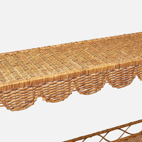 Vente en gros Table de chevet festonnée en rotin faite à la main au Vietnam pour une décoration intérieure élégante