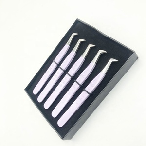 Outils de beauté des cils en acier inoxydable enduit de poudre pince à épiler Volume de maintien parfait pointe pointue Logo personnalisé coffret cadeau personnalisé - Product Image 4