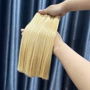 Extensions de cheveux humains vierges vietnamiennes SDD, lisses, ondulées profondes, perruque à dentelle HD, couleur blonde, 8 à 30 pouces, cheveux tissés - Product Image 2