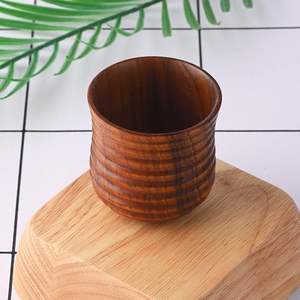 Tazas de té de madera, paquete de 4 tazas de té de madera maciza Natural de primera calidad, taza de vino para beber té, café, vino, cerveza, bebidas calientes - Product Image 5