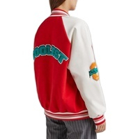 Entrega rápida de retazos personalizados Real Varsiti mangas de cuero Chenille parches bordados Varsity chaquetas Letterman Bomber Jacket - Product Image 5