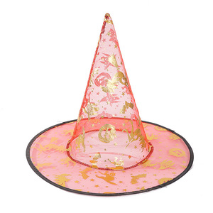 Meilleures ventes Chapeau de sorcier en gaze à chaud à une seule couche pour enfants et adultes, accessoires de cosplay, chapeau de sorcière, décoration de fête d'Halloween - Product Image 1