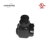   Connecteur de câblage isolé noir à 2 ports, raccord mécanique à double entrée pour fils en cuivre et aluminium de 4 AWG-500 Kcmil