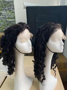 Peluca de cabello humano virgen sin procesar, pelo de color alineado con cutícula Virgen sin procesar, encaje ondulado transparente a precio de fábrica real - Product Image 2