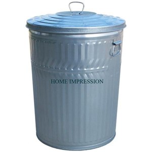 Poubelle ronde galvanisée de grande taille de qualité supérieure pour hôtels et salle de bain Poubelle avec couvercle du fabricant et de l'approvisionnement - Product Image 1