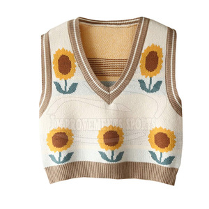 Couleur unie respirant femmes recadrée gilet tricoté nouveau Design adultes femmes recadrée gilet tricoté - Product Image 1