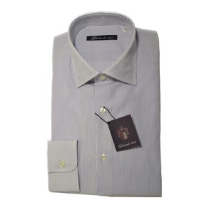 Camicia da uomo nel 100% cotone di alta qualità a righe blu sottili seguendo l'esportazione della tradizione Made in Italy - Product Image 4