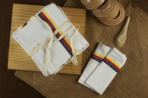 Juego de 8 toallas de cocina tejidas de hueso de arenque de secado rápido 100% algodón reciclado - Product Image 2