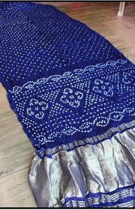 Sari Tradicional de Seda Modal Bandhej, Sari Bandhani Modal Elegante Personalizado para Eventos Nocturnos, Precio de Oferta por Exportador - Product Image 4