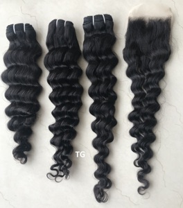 Temple Mink brésilien brut vierge 4x4 HD fermeture cuticule aligné vierge brésilienne faisceaux de cheveux humains style vague Extension de cheveux - Product Image 4