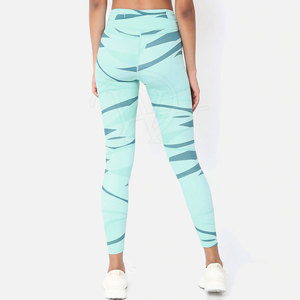 Leggings décontractés pour femmes en impression par sublimation, 100% coton, respirant, taille mi-haute, longueur genou, vêtements de sport, vente directe d'usine - Product Image 3