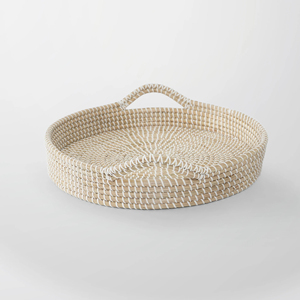 Hot Selling Manufacturer Natural Coiled Seagrass <b>Serving</b> <b>Trays</b> with Handle Custom Handmade Woven Seagrass <b>Serving</b> <b>Tray</b> - Product Image 5