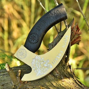 Hacha de pizza de acero inoxidable personalizada, cuchillo de cocina estilo vikingo con mango de rosa, regalo de aniversario - Product Image 5