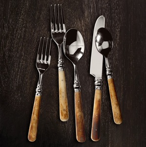 Ensemble de couverts en acier inoxydable unique avec poignée en os anti-tiques pour vaisselle d'hôtel et de restaurant ensembles de couverts en argent - Product Image 1