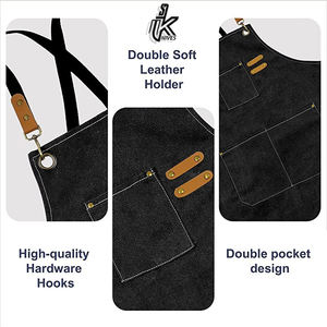 Tablier de travail avec sangle réglable amovible, vente en gros, tablier de Chef en toile lavée Durable - Product Image 5