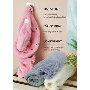 A3shop A+ Microfiber <b>Hair</b> <b>Turban</b> <b>Towel</b> Premium <b>Hair</b> Styling Accessories - Product Image 1
