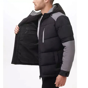 Veste matelassée de haute qualité à capuche amovible matelassée manteau en duvet pour hommes coupe-vent veste d'hiver pour hommes - Product Image 5