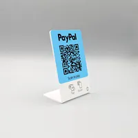 Support de table NFC avec code QR, paiements sans contact, paiement instantané sans application, préconfiguré