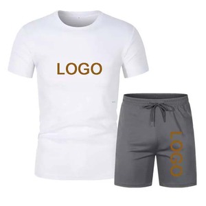 100% coton Polyester nouveau haute qualité hommes Shorts ensembles Logo personnalisé dernière mode homme nouveauté deux pièces ensemble à vendre - Product Image 6