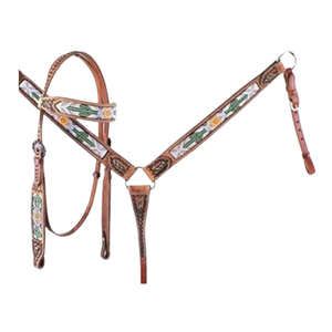 Respetuoso con el medio ambiente de alta calidad al por mayor 100% de cuero natural caballo Headstall Breastplate & Reins - Product Image 1
