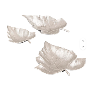 Bandeja de níquel con diseño de hoja de aluminio fundido, bandeja decorativa de boda galvanizada, bandeja de servicio de Metal con forma de hoja - Product Image 2