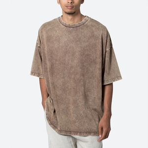 เสื้อยืดผ้าฝ้าย100% สโตนวอชสำหรับผู้ชายเสื้อยืดวินเทจปรับแต่งได้คุณภาพสูง - Product Image 2