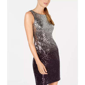 Abito tubino grigio con paillettes Calvin Klein da donna, taglia 12 - Vita naturale - Product Image 3