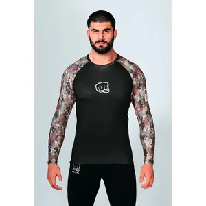 Maillot de sport à manches longues pour homme, protection contre les éruptions cutanées, Logo personnalisé BJJ - Product Image 5