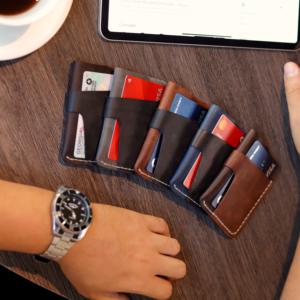 Porte-cartes en cuir fait à la main minimaliste Design d'affaires élégant et mince Utilisation quotidienne Options de couleurs multiples Stockage de cartes de crédit d'identité - Product Image 6