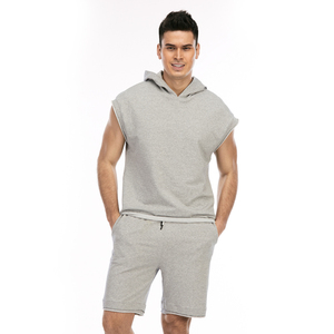 Conjunto de sudaderas con capucha para hombre con pantalones cortos Diseño de manga larga en blanco hecho a medida para el precio de verano Chándales transpirables - Product Image 3