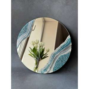 Miroir mural en résine artistique à cadre rond, best-seller, pour la décoration intérieure et l'aménagement intérieur, provenant d'un fournisseur indien - Product Image 3