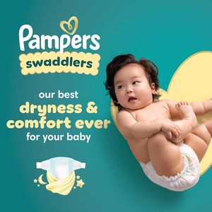 Couches Pampers Swaddlers, taille 4 (6,8-15,4 kg), 150 unités, absorbantes, gardent bébé au sec et confortable, jetables et respectueuses de la peau - Product Image 5