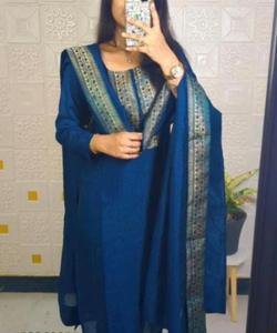 BOLLYWOOD VICHITRA JACQUARD LACE BORDER TRABAJO TOP BOTTOM DUPATTA OFFICE WEAR PRECIO AL POR MAYOR ROPA ÉTNICA - Product Image 6