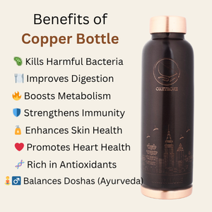High Quality Hammered Copper Water <b>Bottle</b> for Yoga & Ayurveda Stylish Logo Design Quality Finish for <b>Travelling</b> Parties India - Product Image 3