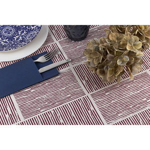 Tovaglia Bianca 100x100cm con Stampa Kaito Bordeaux, Carta Professionale, Confezionata e Codificata, B2B - Product Image 1