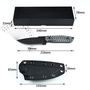 Cuchillos de Supervivencia para Caza al Aire Libre de Acero de Alto Carbono con Hoja de Orientación Manual Ajustable, Longitud Personalizada y Mango con Diseño de Pluma y Moleteado - Product Image 2