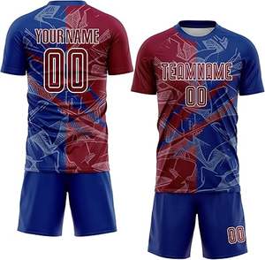 Conjunto de uniforme de fútbol personalizado de alta calidad, camiseta de fútbol OEM de tela transpirable con pantalones cortos para ropa deportiva de equipo - Product Image 1