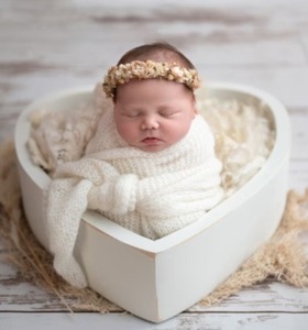 เป็นมิตรกับสิ่งแวดล้อมทําด้วยมือทารกแรกเกิดการถ่ายภาพรูปหัวใจสีขาว Props เด็กถ่ายภาพ Props - Product Image 1