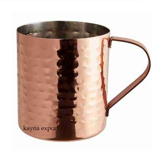 Jarra de cerveza de cobre artesanal estándar de la mejor calidad superior, tarros de acero de estilo de diseño moderno con mango de cobre, tazas para bebidas y alimentos - Product Image 2