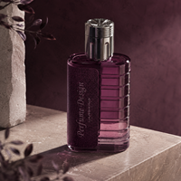 Flacon de parfum 100 ml en verre avec étui en cuir texturé, rechargeable, vide, pour homme, emballage de parfum, marque privée
